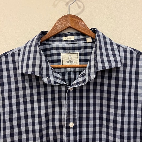 Todd Snyder Other - Todd Snyder Shirt Mens 18 2XL XXL Blue Check Long Sleeve Button Up Cotton Casual